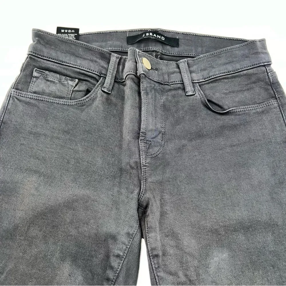 J Brand Factory Distressed Cropped Demen Grey Mid-Rise w/Raw un-Hem Size 25